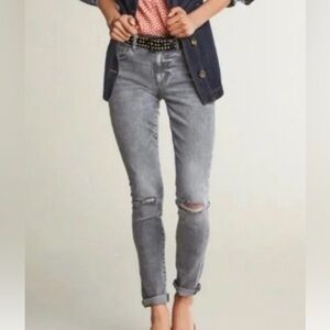 Cabi vintage gray high skinny stretch jeans, size 10, belt loop, 5 pockets